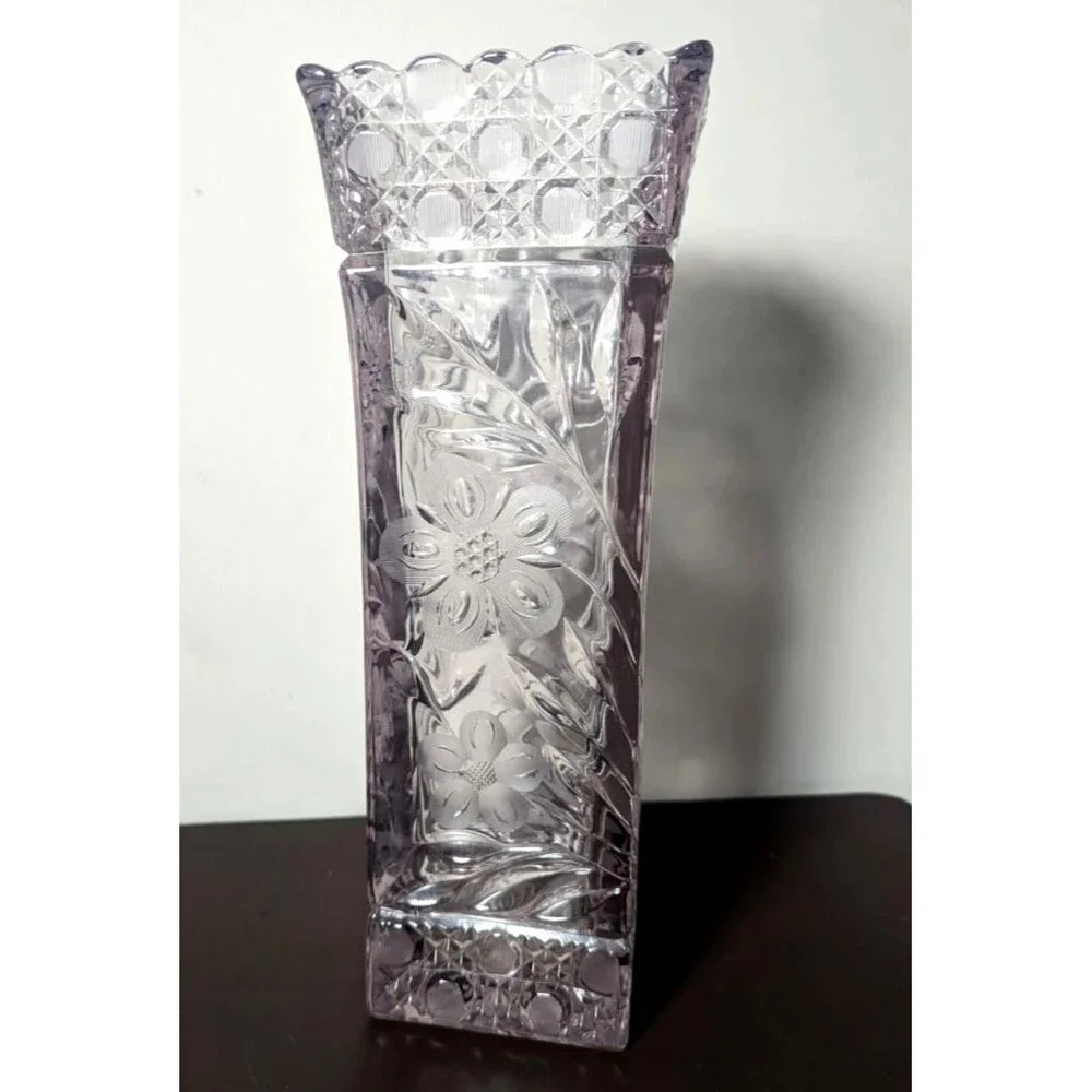 ABP Harvard  Daisy Design Glass Cyclinder Vase 15 Point Star Point Base 10